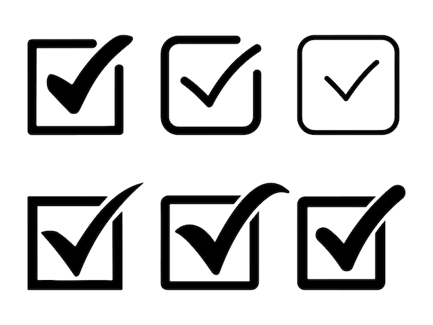 Vector checkmark vector checkmark icon set approved symbol checked checkbox mark checkmark set