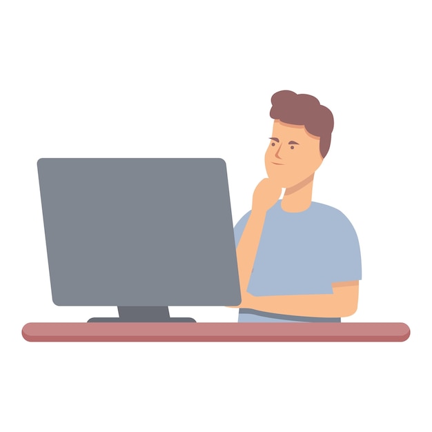 Vector child programming code icon cartoon vector computer project software school