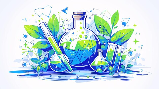 Vector childrens day with interactive science activities