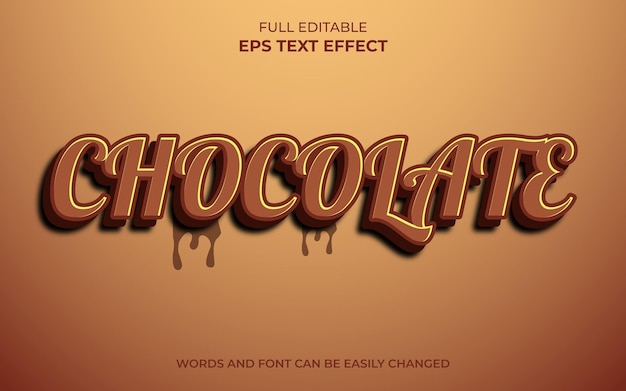 Vector chocolate 3d text style effect