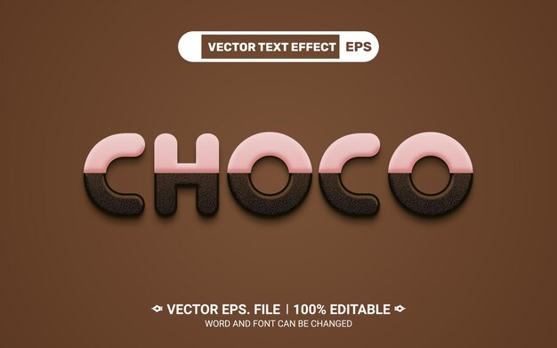 Vector chocolate cake editable 3d vector text style effect