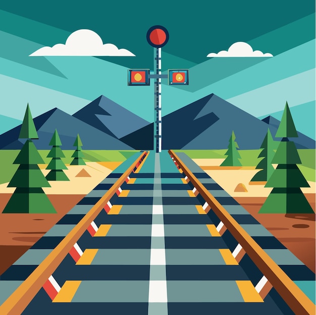 Vector choose direction future crossing railway perspective