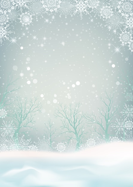 Vector christmas background with snowfall