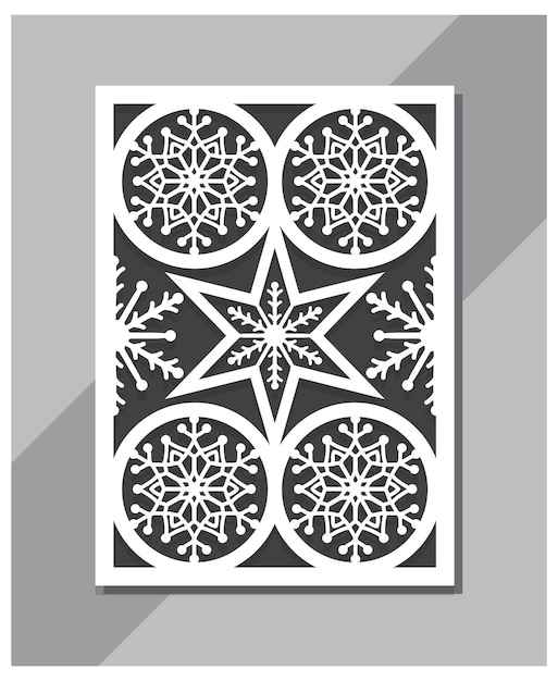 Vector christmas bookmark laser cut set