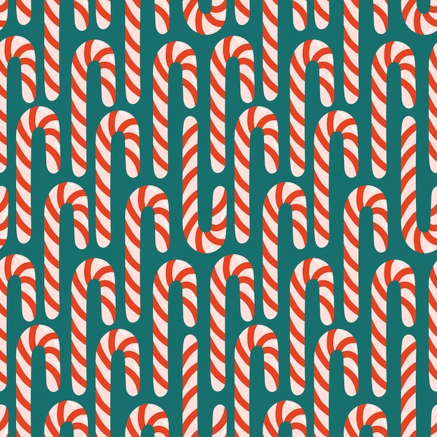 Vector christmas cane seamless pattern simple flat design vector illustration