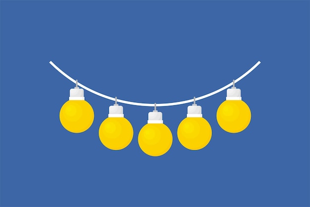 Vector christmas card christmas light flat for web and design