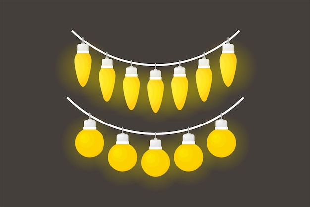 Vector christmas card christmas light flat for web and design