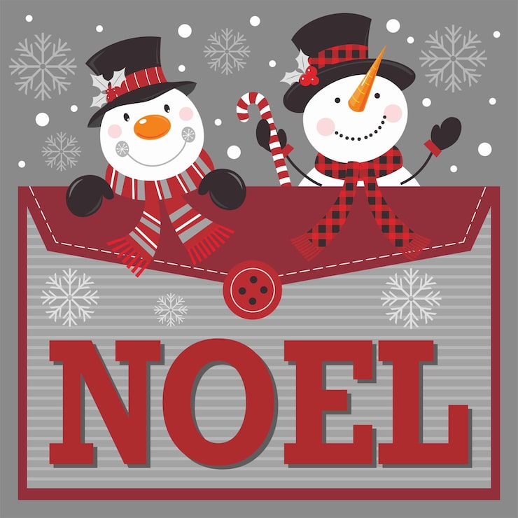 Vector christmas card with snowman