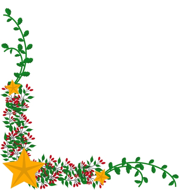 Vector christmas fir branches corner decoration