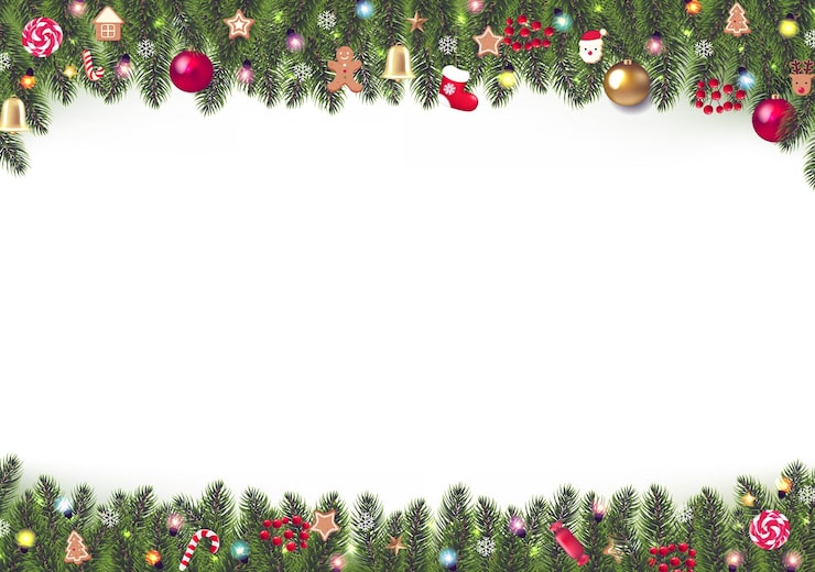 Vector christmas garland and christmas toys and fir tree with gradient mesh vector illustration