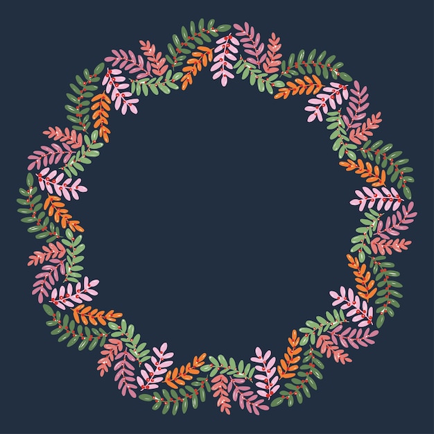 Vector christmas hand drawn wreath 