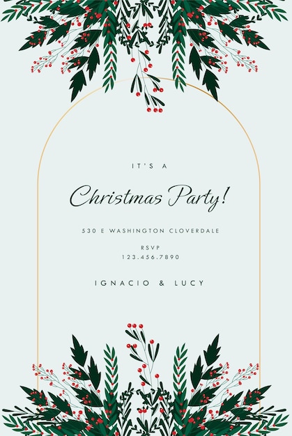 Vector christmas party invitation card joyful season