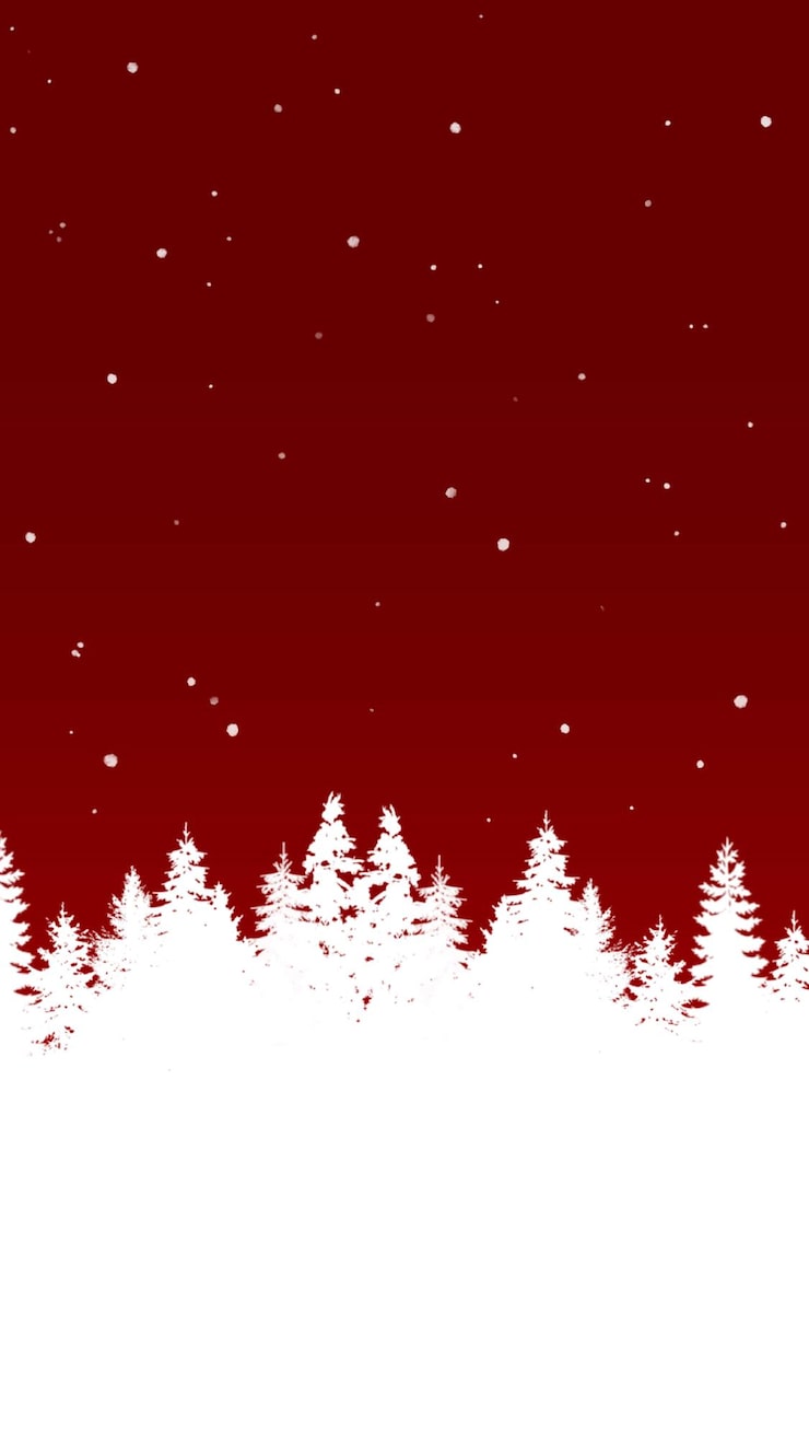 Vector christmas red background design with tree and snow