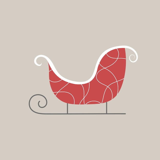 Vector christmas red sleigh vector illustration