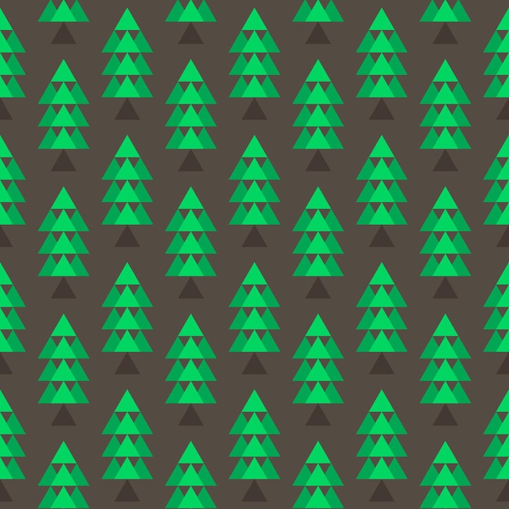 Christmas tree element seamless pattern