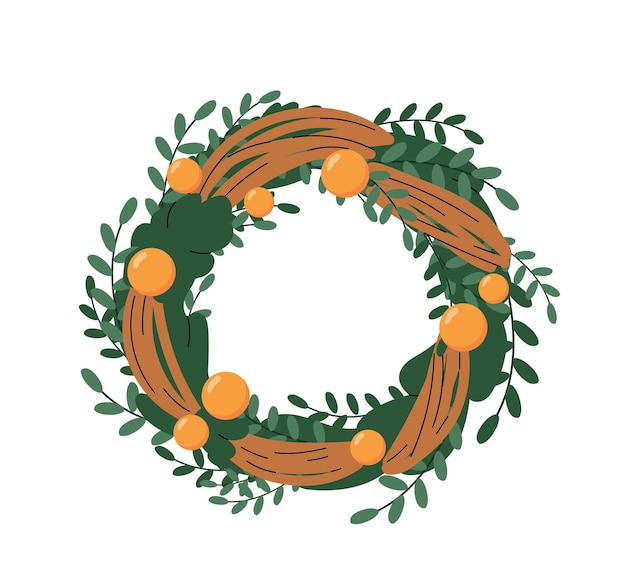 Vector christmas wreath decor vector concept