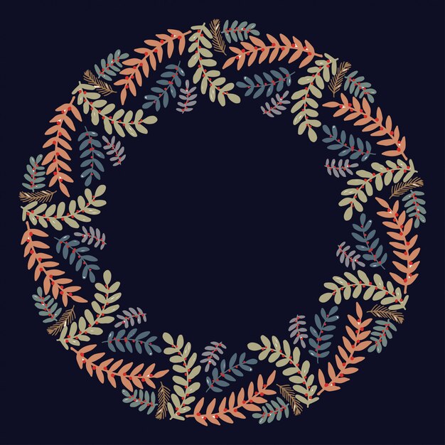 Vector christmas wreath design vector.