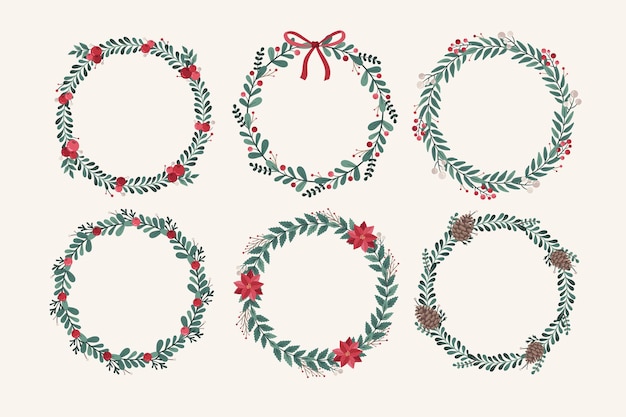 Vector christmas wreath festive element v2 in vector eps