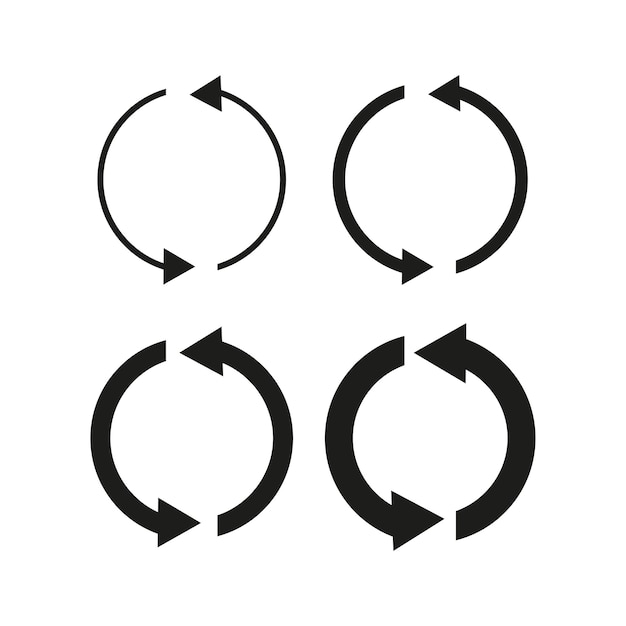 Vector circle arrows isolated rotate arrow and spinning loading symbol circular rotation loading elements