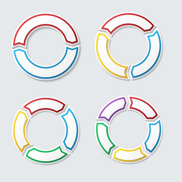 Vector circle charts with shadow