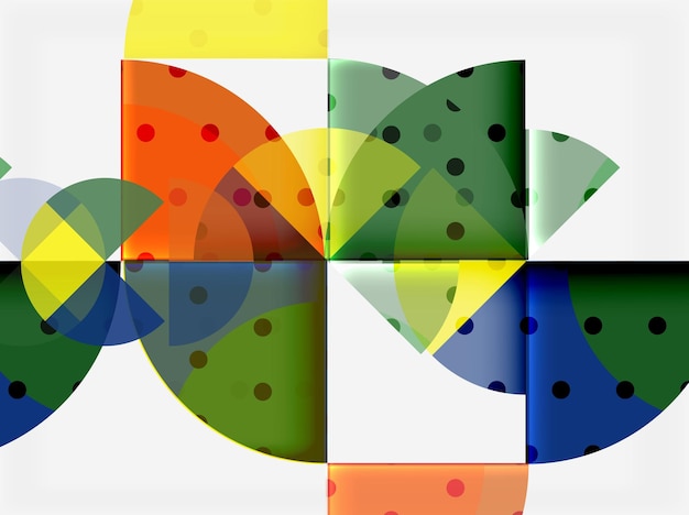 Vector circle elements on black background vector geometric template design