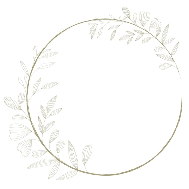 a circle frame with leaves and a white background vector
