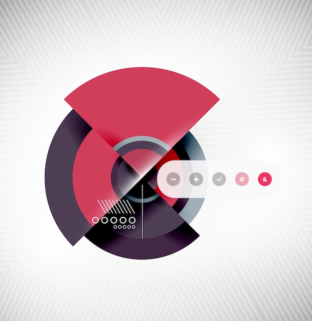 Vector circle geometric shapes flat interface design