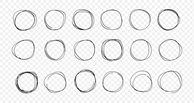 Vector circle line set vector circles for message note mark design element circle shape on transparent background vector design