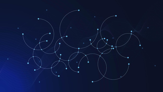 Vector circle lines and points connected for network connection social networking and global communication