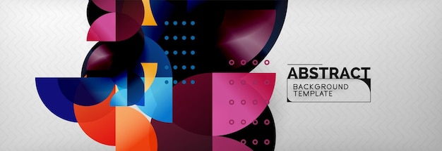 Vector circle vector abstract geometric background color round shapes composition on grey