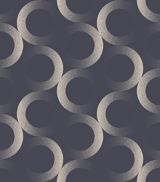 Vector circles 50s 60s 70s retro style seamless pattern vector abstract background