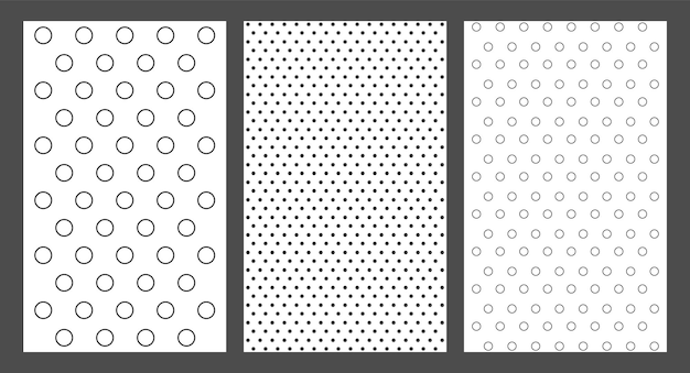 Vector circles dots polka patterns set design for decoration wrapping paper print fabric textile vector