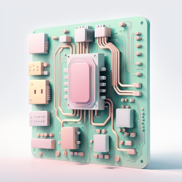 Vector circuit board 3d illustration
