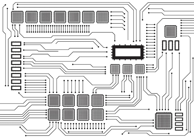 Vector circuit technology background with hi-tech digital data connection system and computer electronic design