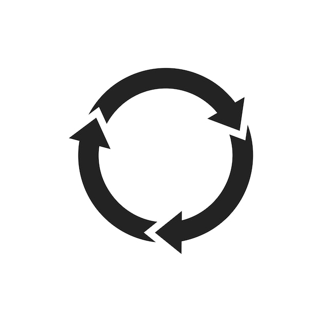 Vector circular arrow icon symbol for refreshing and reloading content and data elements