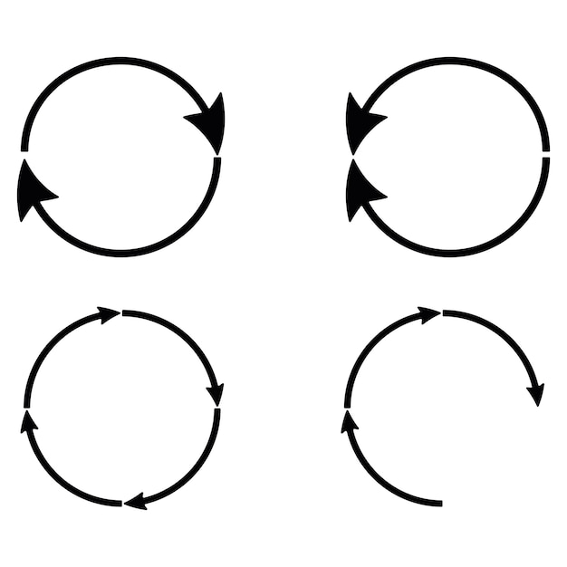 Vector circular arrows indicating process cycle or rotation