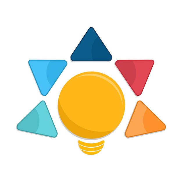 Vector circular infographic idea with lamp illustration element