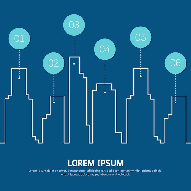 Vector city infographic background template.