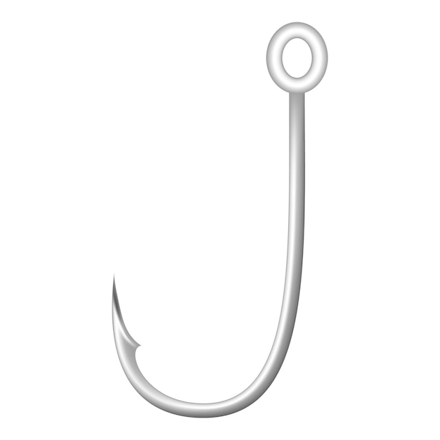 Vector classic fish hook icon realistic illustration of classic fish hook vector icon for web design
