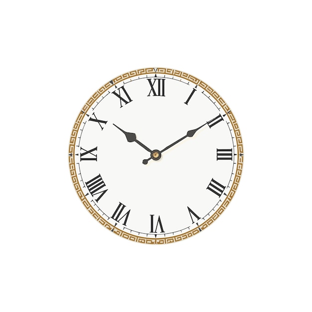 Vector classic roman numeral clock face