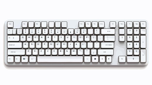 Vector classic wired keyboard design vector cartoon vector