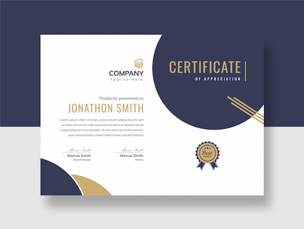 Vector clean modern certificate template
