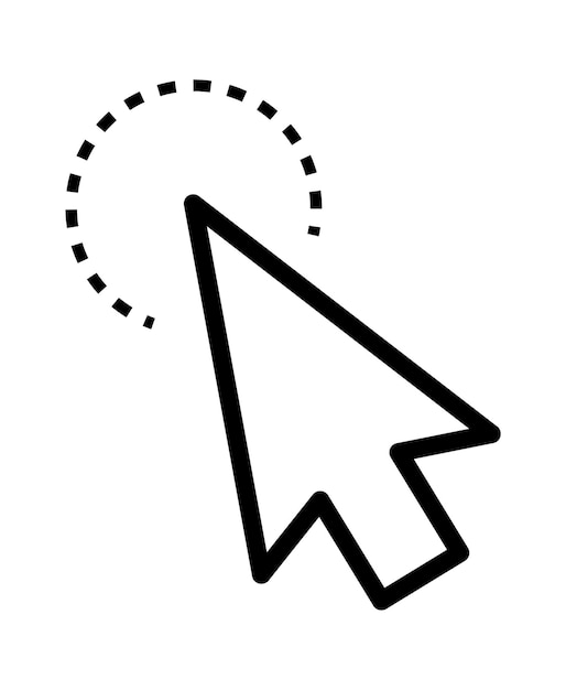 Vector click cursor set computer pointer hand and arrow icon press pick action element