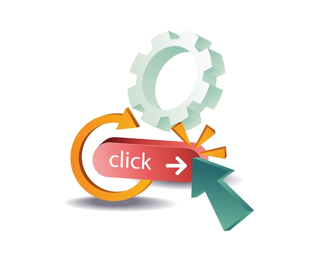Vector click for further process of illustration concept