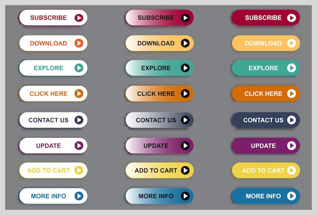 Vector click here button with arrow pointer clicking icon click here vector web button