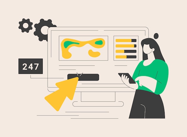 Vector click tracking abstract concept vector illustration clients behavior control userfriendly ad click tracking tool action tracker analytics software engagement measurement abstract metaphor