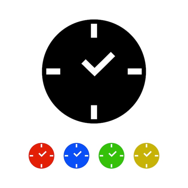Vector clock icons set of 4 clock icons