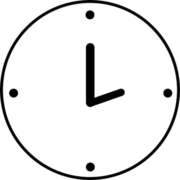 Vector clock time outline icon