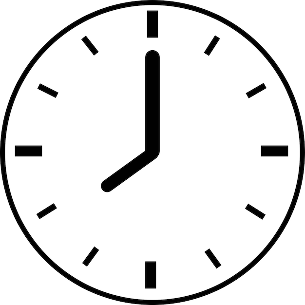 Vector clock time outline icon