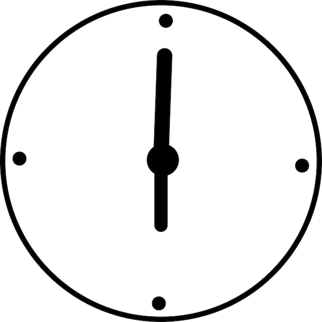 Vector clock time outline icon